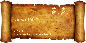 Panka Pál névjegykártya